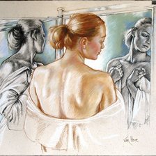 Схема вышивки «девушка перед зеркалом»