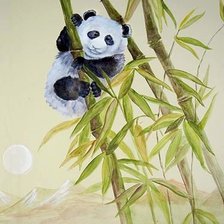 Оригинал схемы вышивки «панда на бамбуке» (№941908)