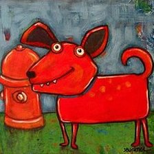 Схема вышивки «красная собака»