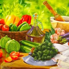 Оригинал схемы вышивки «овощной натюрморт в кухню» (№950783)