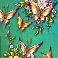 Оригинал схемы вышивки «панно с бабочками и цветами» (№950892)