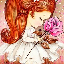 Схема вышивки «девочка с розой»