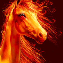 Оригинал схемы вышивки «огненная лошадь» (№955608)