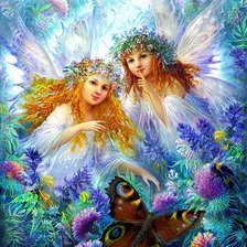 Схема вышивки «ангелы и бабочка»