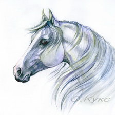 Оригинал схемы вышивки «Лошадь. О.Кукс» (№957373)