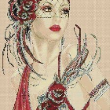 Оригинал схемы вышивки «dama charleston roja» (№959804)