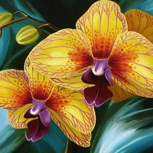Оригинал схемы вышивки «Желтые орхидеи» (№960411)