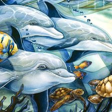 Схема вышивки «морская фантазия с дельфинами»