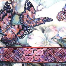 Оригинал схемы вышивки «бабочки и цветы» (№963949)