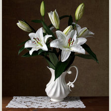 Оригинал схемы вышивки «ваза с лилиями» (№966070)