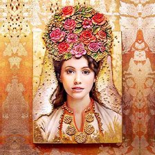 Схема вышивки «портрет русской красавицы»