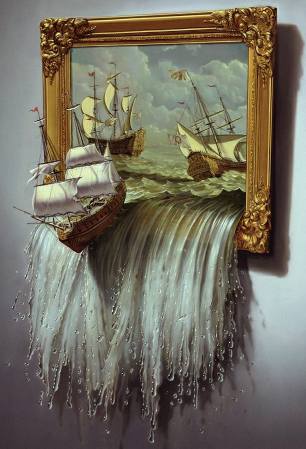 №967551 - море, вода, корабли, багет, картина - оригинал
