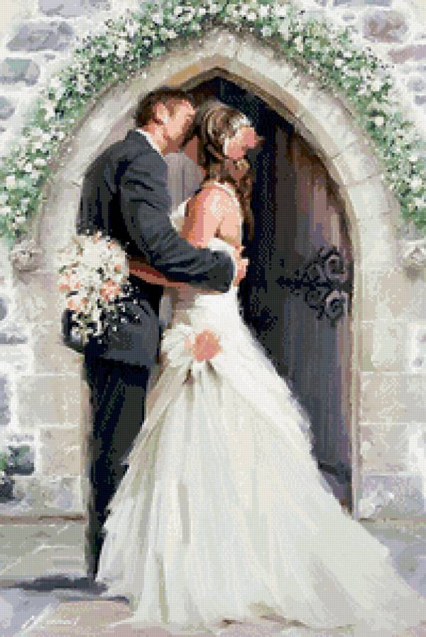 свадебный поцелуй - молодожены, свадьба, семья, жених, невеста, праздник, любовь - предпросмотр