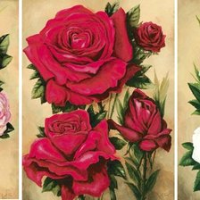 Оригинал схемы вышивки «Триптих розы» (№977933)