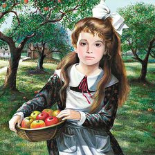 Схема вышивки «Девочка с Яблоками»
