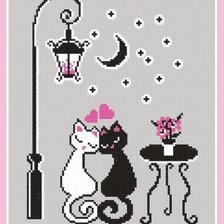 Оригинал схемы вышивки «коты монохром» (№978822)