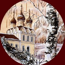 Схема вышивки «Православный храм на бересте»