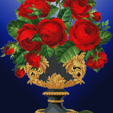 Схема вышивки «Ваза с розами -4»