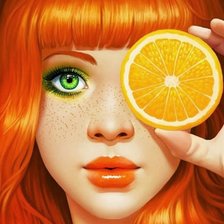 Схема вышивки «Оранжевая девочка»