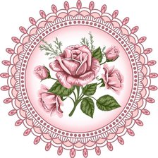 Схема вышивки «Салфетка роза»