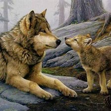 волчица с волченком
