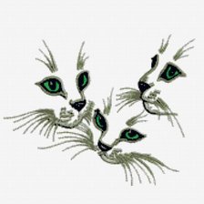 Схема вышивки «три кошки»