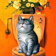 Схема вышивки «Кот для туалета)))»