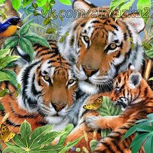 Оригинал схемы вышивки «тигры» (№994670)