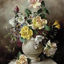 Оригинал схемы вышивки «Цветы в вазе» (№994912)