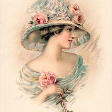 Оригинал схемы вышивки «Девушка с розой» (№1008604)