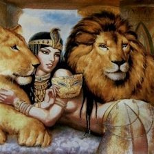 Схема вышивки «Клеопатра и львы»