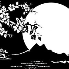 Схема вышивки «Сакура под луной»