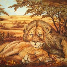 Схема вышивки «Пара львов»