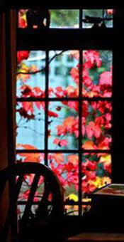 Осень за окном. Триптих ч.1 - триптих, осень, в окне, листья, за окном, окно - оригинал