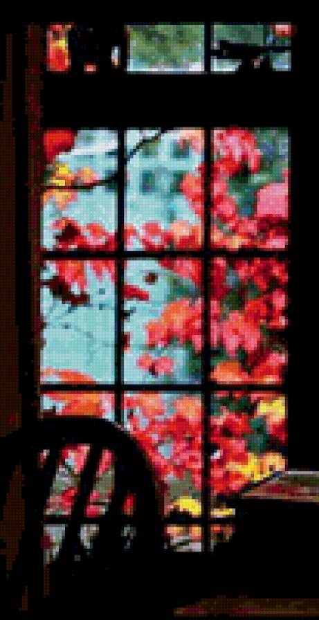 Осень за окном. Триптих ч.1 - в окне, листья, за окном, окно, триптих, осень - предпросмотр