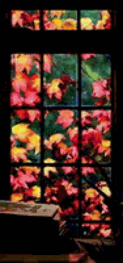 Осень за окном. Триптих ч.2 - листья, триптих, за окном, окно, осень, в окне - предпросмотр