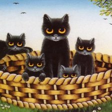 Семья черных котиков