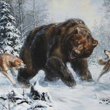 Оригинал схемы вышивки «Охота на медведя» (№1028493)