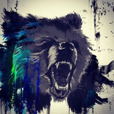 Схема вышивки «Digital Art par Ali Simhaq. Медведь»