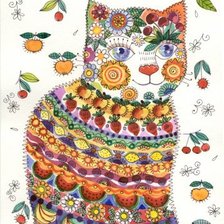 Оригинал схемы вышивки «Расписные кошки» (№1036890)