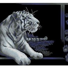 Схема вышивки «белый тигр 150*132»