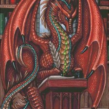 Схема вышивки «Dragón Lector»