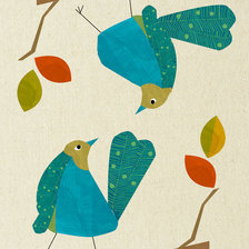 Схема вышивки «Blue love bird»
