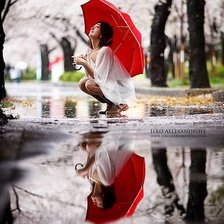 Схема вышивки «Sakura in the Rain»