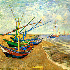 Оригинал схемы вышивки «Ван Гог лодки» (№1090116)