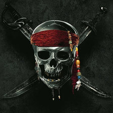 Схема вышивки «череп-пират»