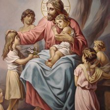 Схема вышивки «Иисус и Дети или Благословение Детей»