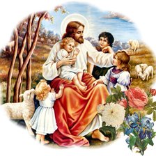 Схема вышивки «Иисус и Дети или Благословение Детей 3»