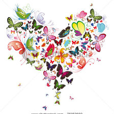 Оригинал схемы вышивки «Сердце из бабочек» (№1105973)
