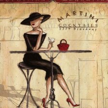Схема вышивки «девушка в кафе»